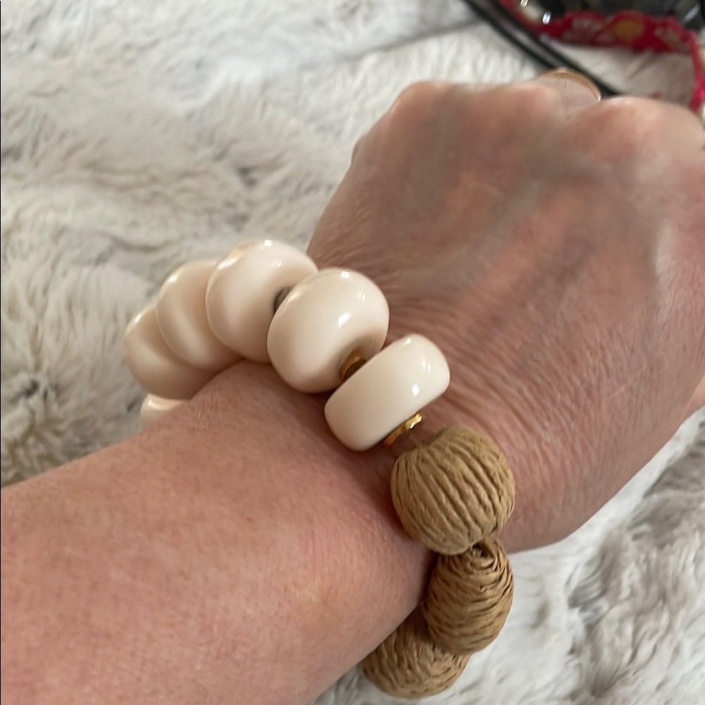 Elegant Cream and Tan Bracelet Set